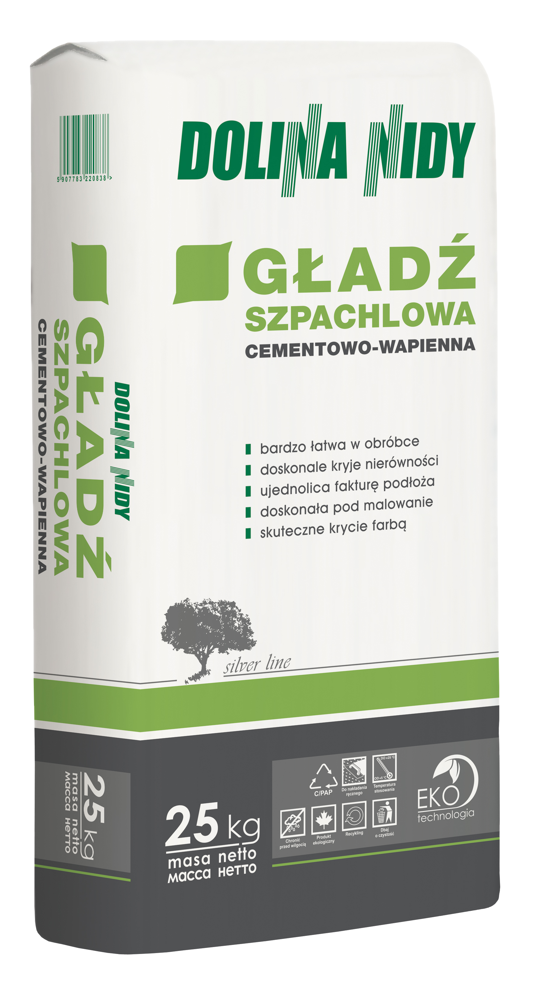 Gładź szpachlowa cementowo wapienna 25 kg DOLINA NIDY DOLINA NIDY