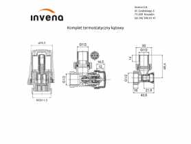 Komplet termostatyczny kątowy INVENA