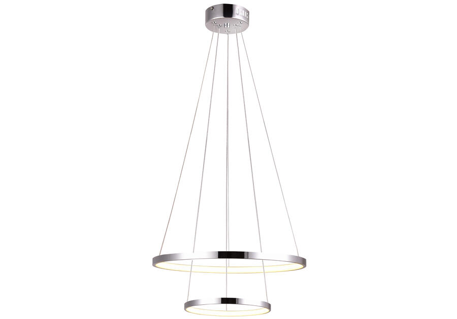 Lampa sufitowa wisząca Lune 43 W okragła podwójna chrom CANDELLUX