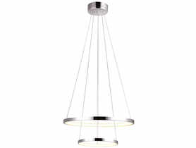 Lampa sufitowa wisząca Lune 43 W okragła podwójna chrom CANDELLUX