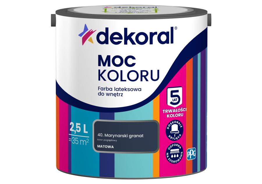 Farba lateksowa Moc Koloru marynarski granat 2,5 L DEKORAL