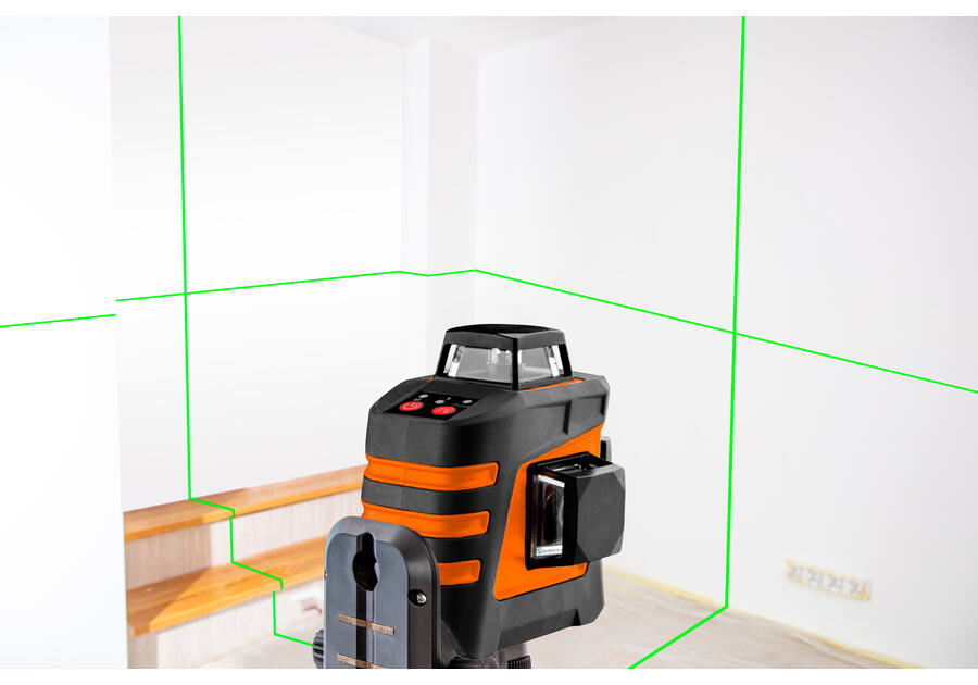 Laser płaszczyznowy 20m 3D, zielony, 360 w trzech płaszczyznach NEO