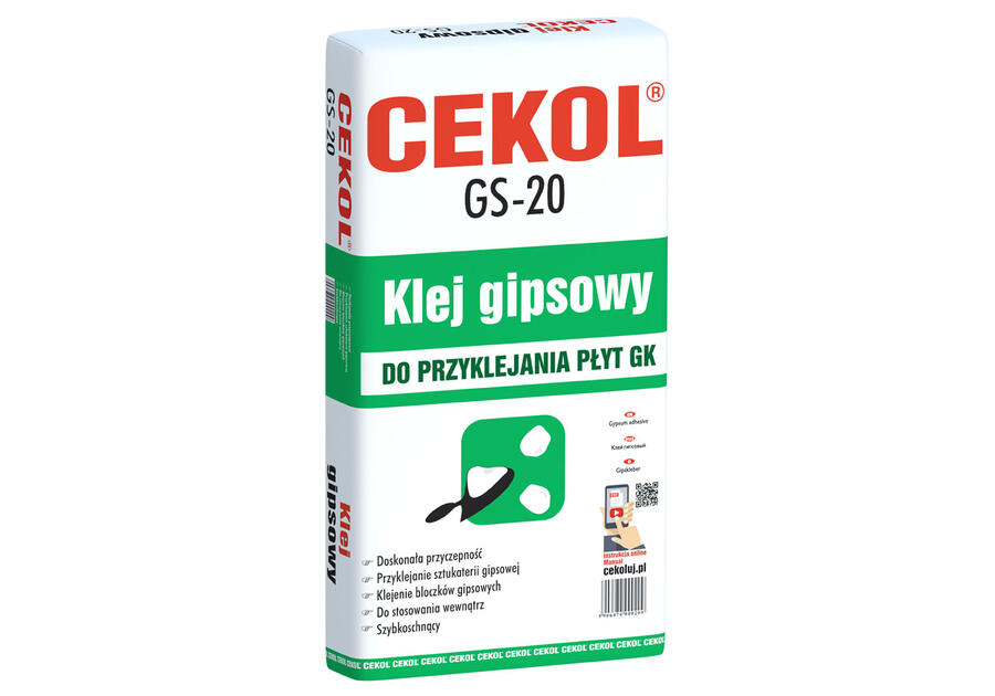 Klej gipsowy GS-20 - 10 kg CEKOL