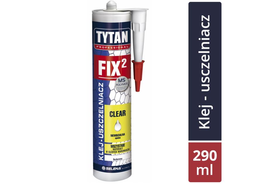 Klej montażowy bezbarwny FIX2 Clear 290 ml TYTAN PROFESSIONAL