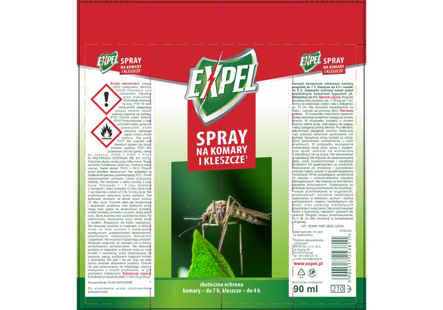 Spray na komary i kleszcze 90 ml EXPEL