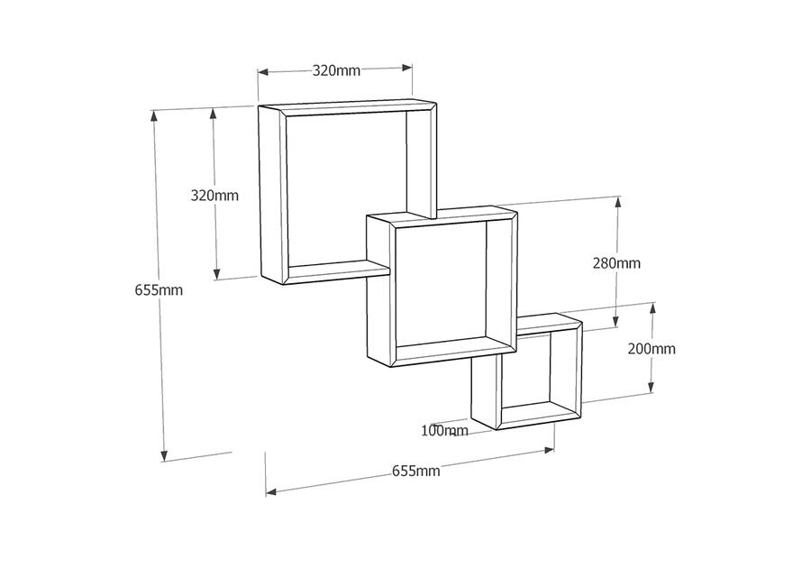 Półka modułowa splatana FIS 1 szara 320x280x200 mm VELANO