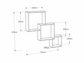 Półka modułowa splatana FIS 1 szara 320x280x200 mm VELANO