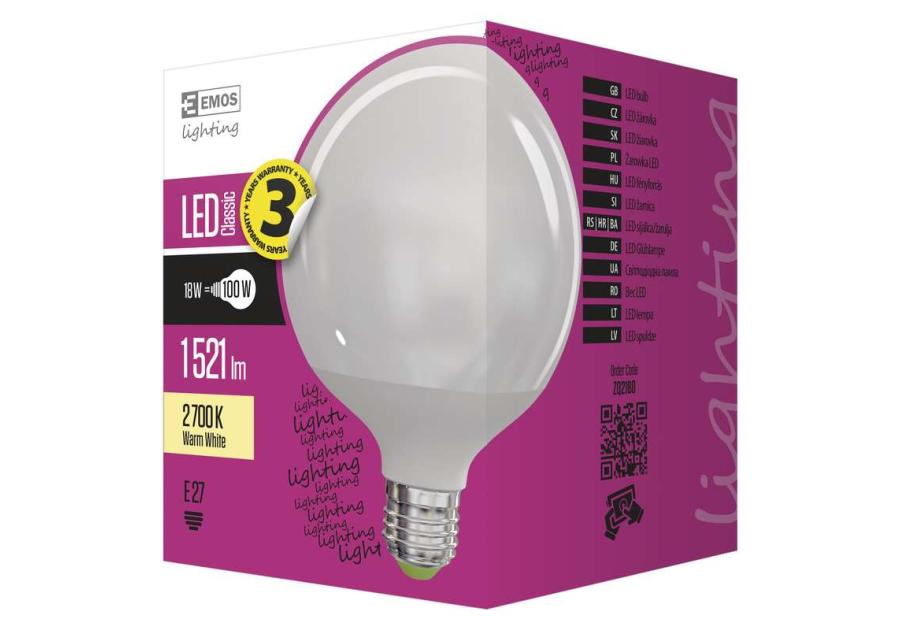 Żarówka LED Classic globe 18W E27 ciepła biel EMOS