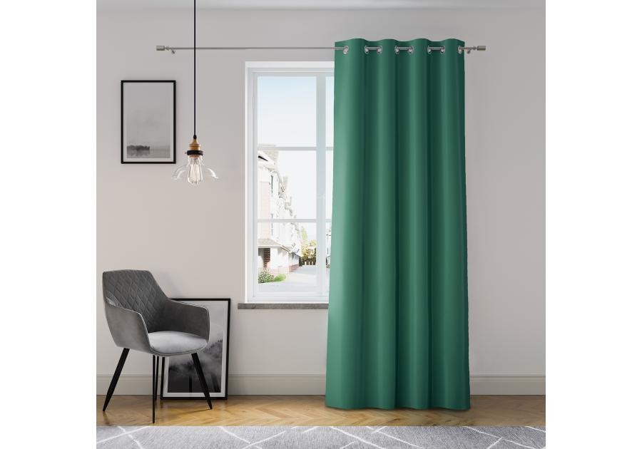 Zasłona Oxford Eyelets ciemnozielony 140x250 cm AMELIAHOME