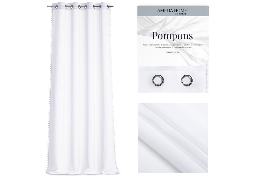 Firanka Pompons Eyelets 140x250 cm AMELIAHOME