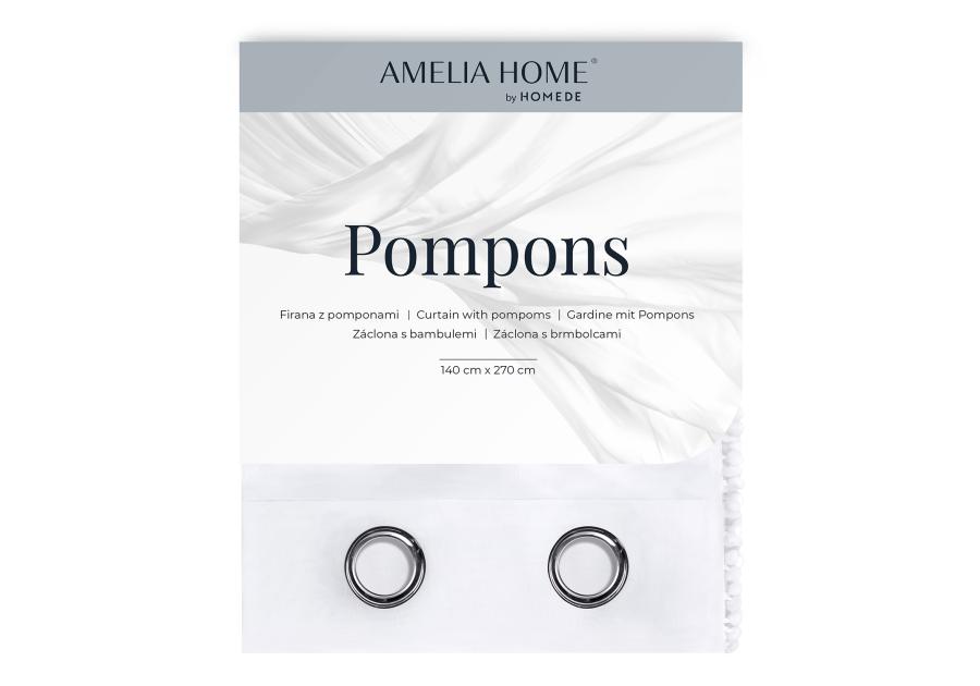 Firanka Pompons Eyelets 140x250 cm AMELIAHOME