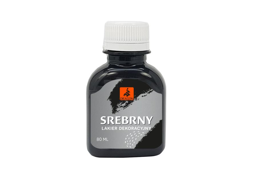 Lakier dekoracyjny srebrny 80 ml DRAGON