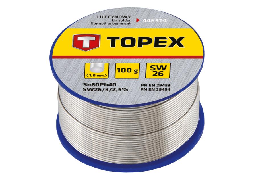 Lut cynowy 60% Sn, drut 1.0 mm, 100 g TOPEX