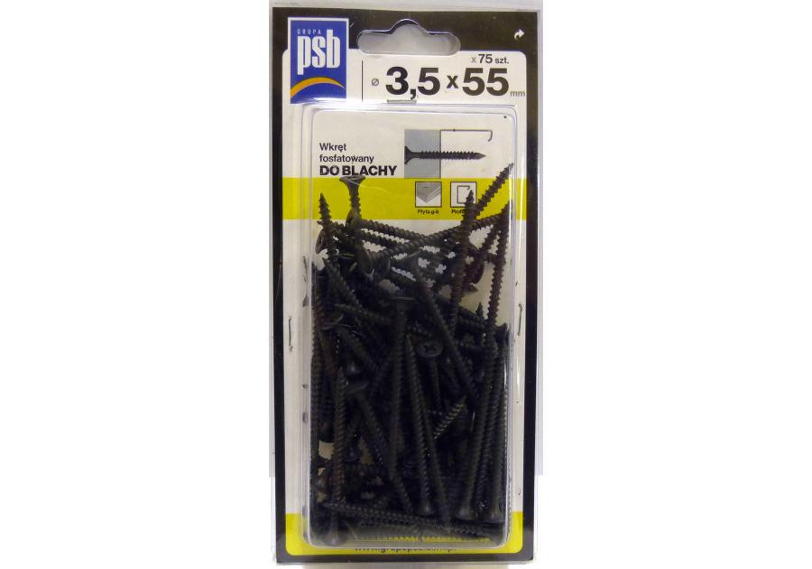 Wkręt fosfatowany do blachy 3,5x55 mm - 75 szt. SILA