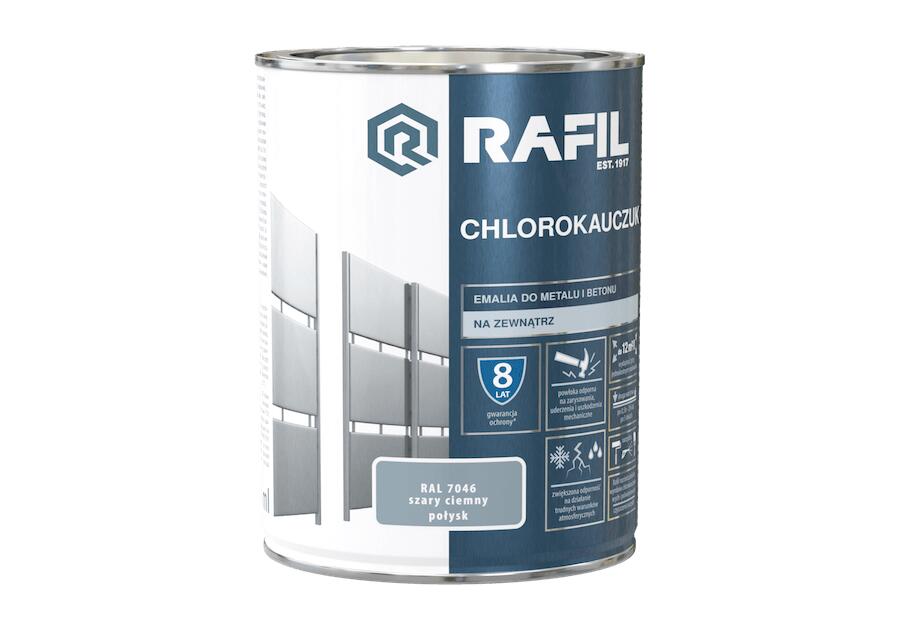 Emalia chlorokauczukowa szary ciemny RAL7046 0,9 L RAFIL