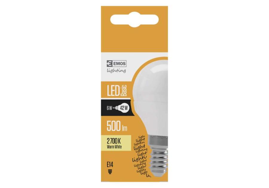 Żarówka LED mini globe 6W E14 ciepła biel EMOS