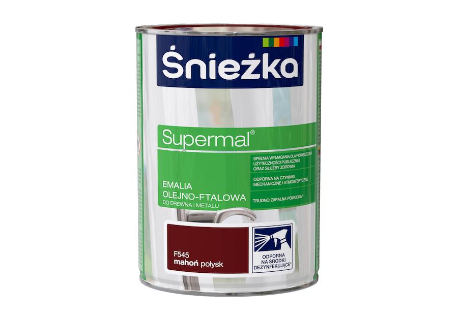 Farba do drewna i metalu Supermal 0,8 L mahoń ŚNIEŻKA