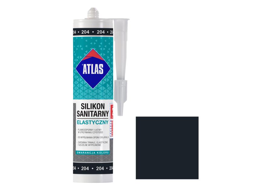 Silikon sanitarny elastyczny 204 czarny 280 ml ATLAS