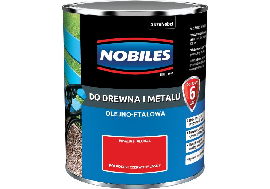 Emalia ftalowa półpołysk czerwony jasny Ftalonal 0,7 L NOBILES