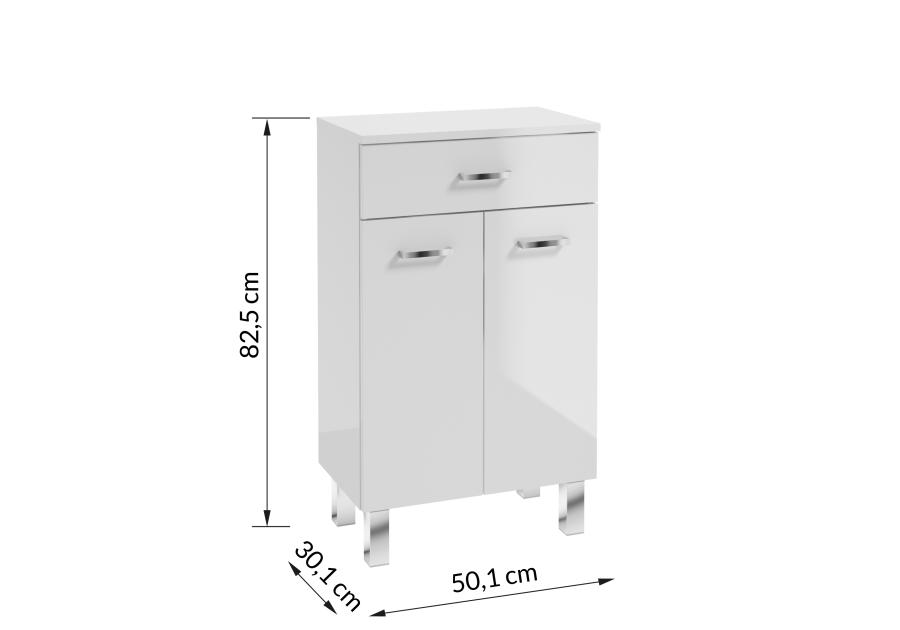 Szafka stojąca Mea 50 cm biały połysk DEFTRANS