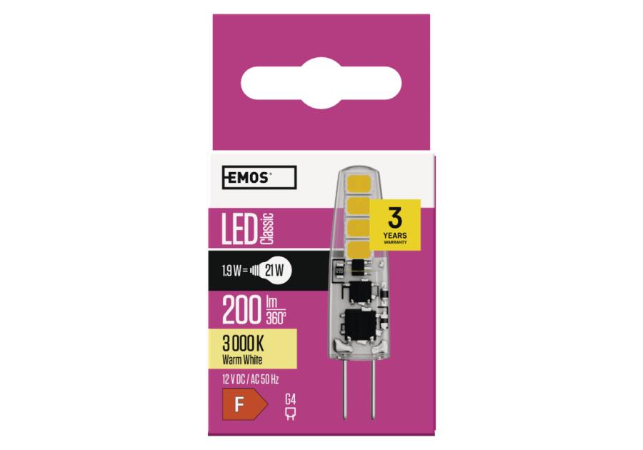 Żarówka LED Classic JC A++ 2W G4 ciepła biel EMOS