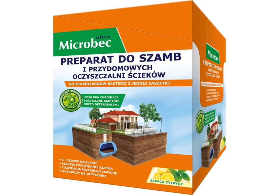 Preparat do szamb Microbec Ultra 25 g zapach cytryny BROS