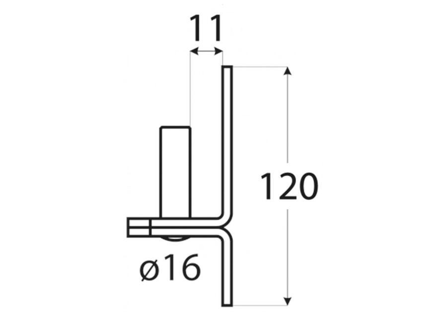 Uchwyt bramowy czopowy fi 16/11 mm DMX