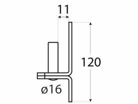 Uchwyt bramowy czopowy fi 16/11 mm DMX