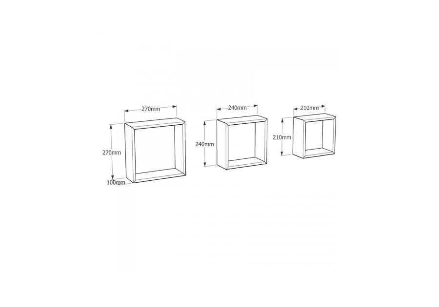 Półka modułowa kwadratowa FSS 100 dąb sonoma 270x240x210 mm VELANO