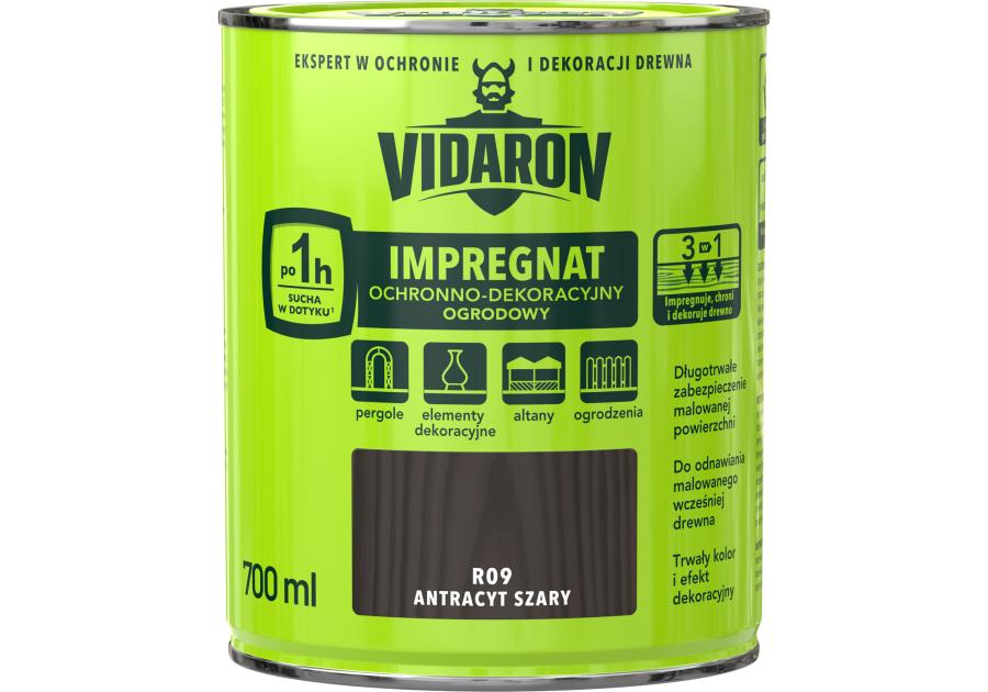 Impregnat ochronno-dekoracyjny antracyt szary 0,7 L VIDARON