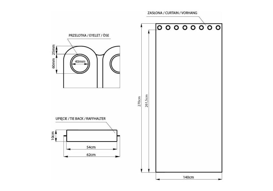 Zasłona Blackout Eyelets różowy 140x270 cm AMELIAHOME