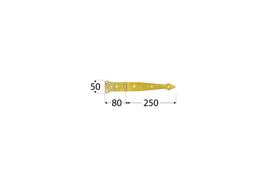 Zawias bramkowy pasowy 25x8x5 cm ZBP250 DMX