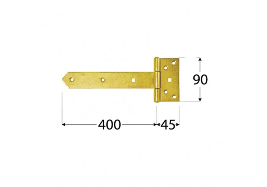 Zawias bramkowy 40x4,5x9 cm ZB400 DMX