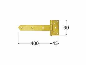 Zawias bramkowy 40x4,5x9 cm ZB400 DMX