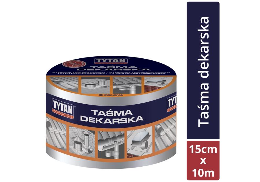 Taśma dekarska uszczelniająca wzmocniona koloru aluminium RS TAPE 15 cm - 10 m TYTAN PROFESSIONAL