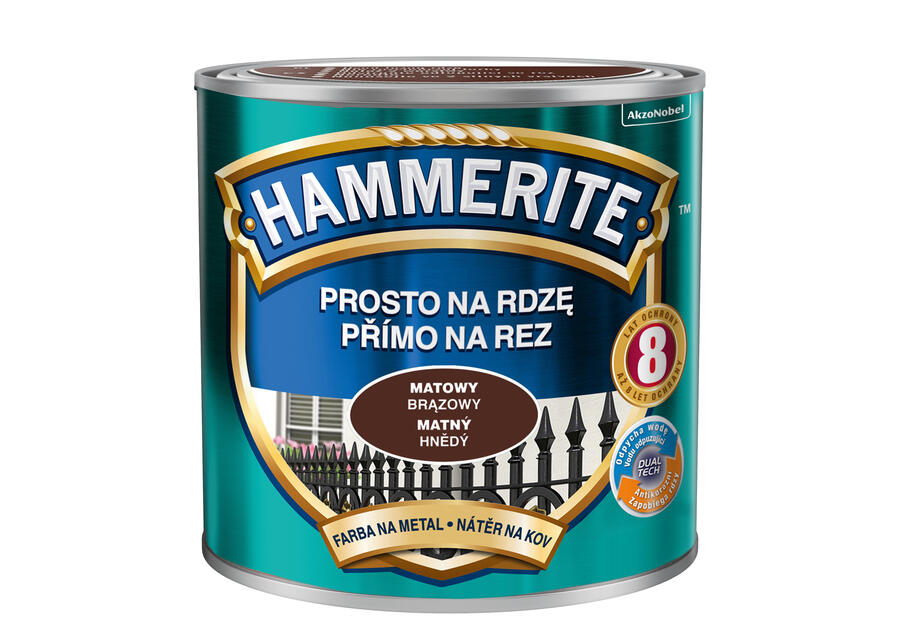 Farba do metalu 0,25 L brązowy mat HAMMERITE