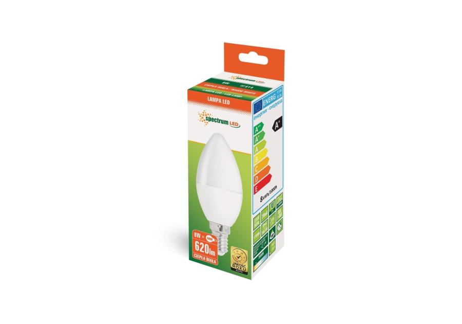 Żarówka LED świeca 8 W E14 ciepły biały SPECTRUM