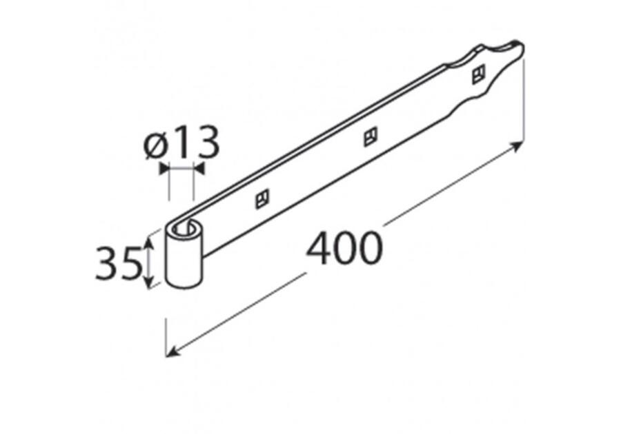 Zawias pasowy 40x3,5 cm ZP400 DMX