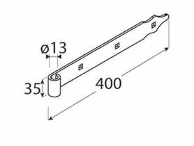 Zawias pasowy 40x3,5 cm ZP400 DMX