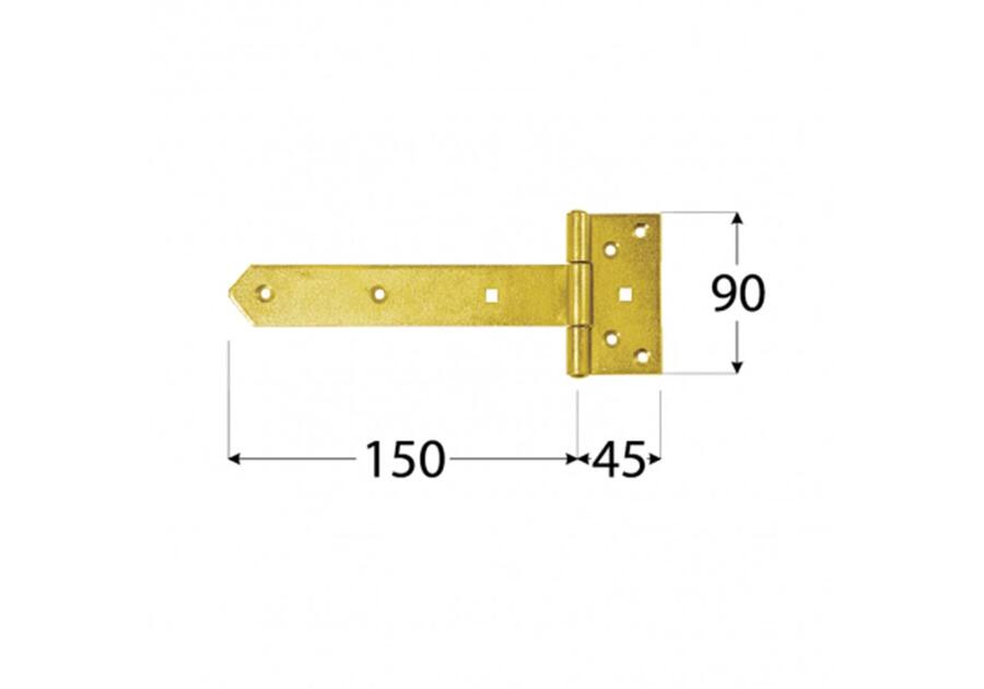 Zawias bramkowy 15x4,5x9 cm DMX