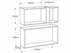 Półka modułowa prostokątna FRS 1 dąb sonoma 600x380x170 mm VELANO