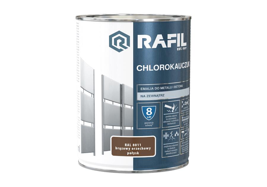 Emalia chlorokauczukowa brąz orzech RAL8011 0,9 L RAFIL