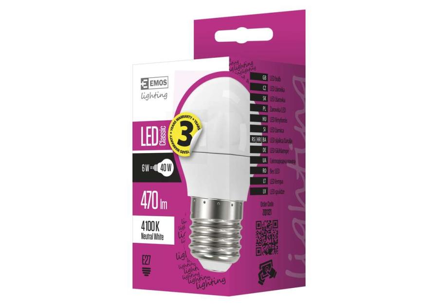 Żarówka LED Classic mini globe 6W E27 neutralna biel EMOS
