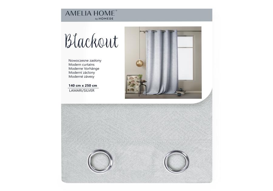 Zasłona Blackout Lamari srebrny 140x250 cm AMELIAHOME