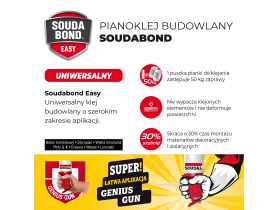 Klej budowlany Soudabond Easy z aplikatorem Genius Gun 750 ml SOUDAL