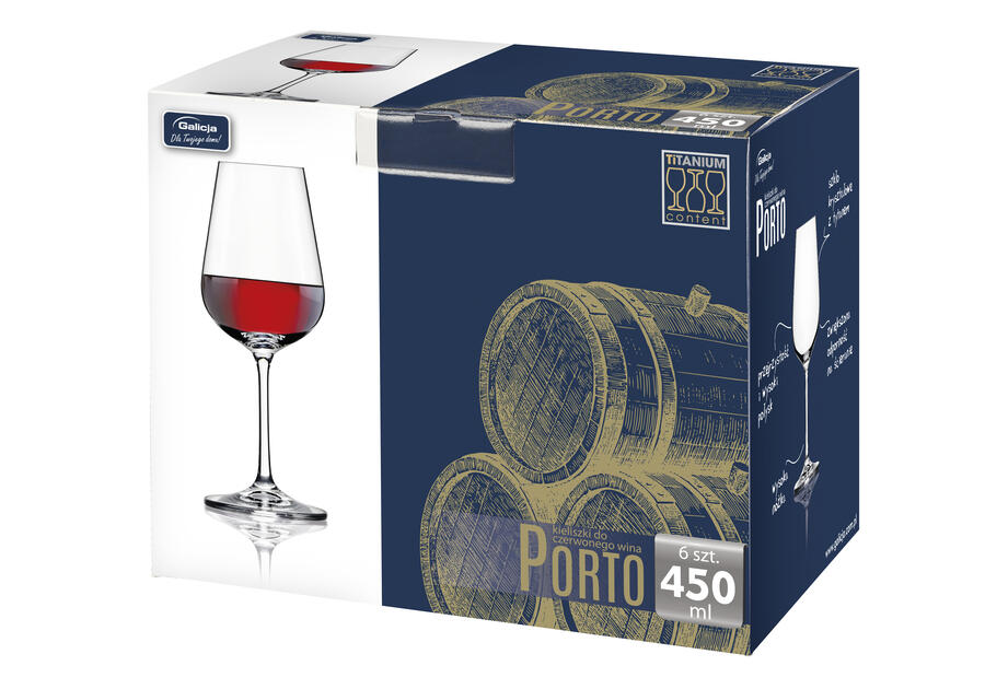 Kieliszki Porto wino 450 ml - 6 szt. GALICJA