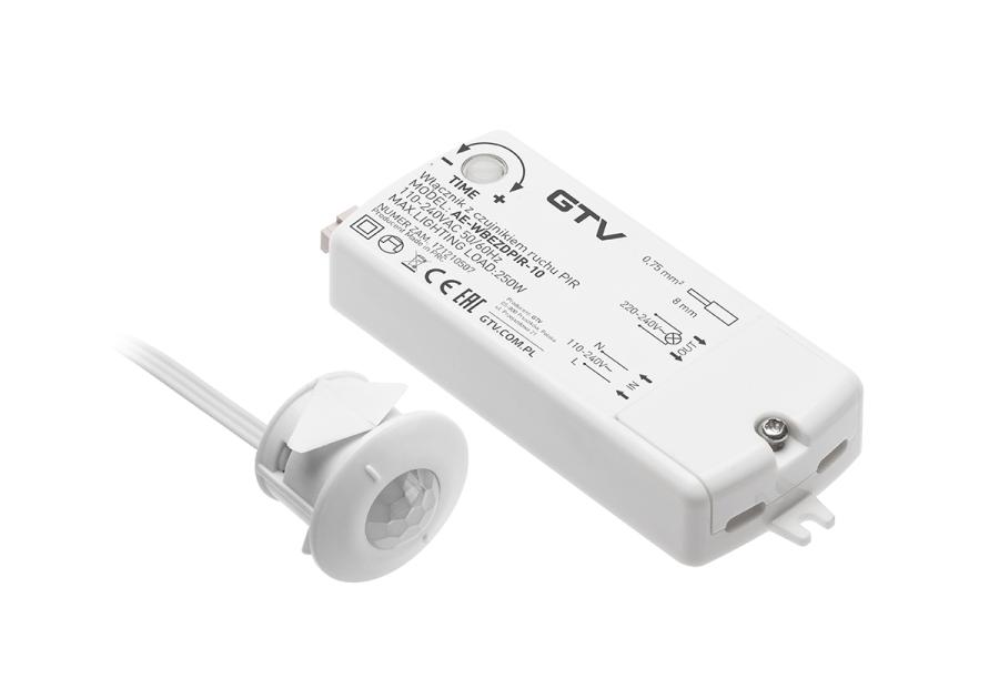 Włącznik bezdotykowy PIR 230 V - 2 m biały GTV