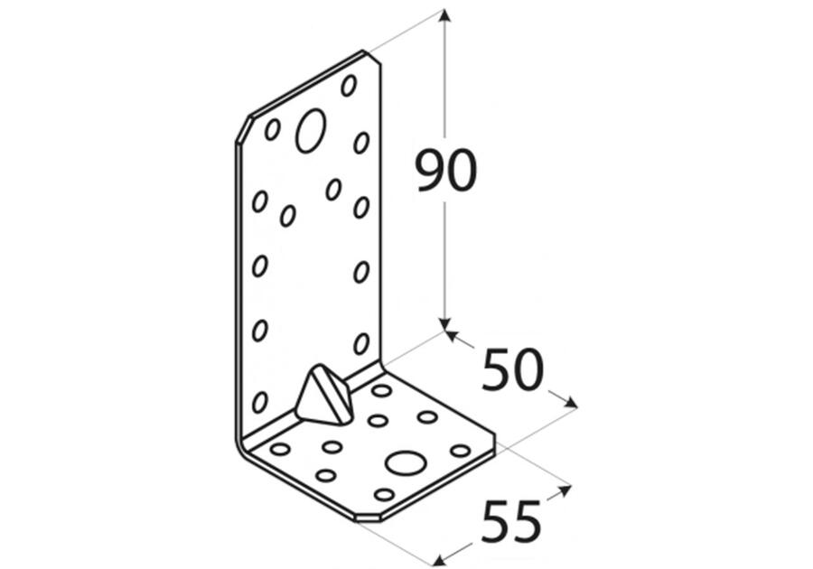 Kątownik z przetłoczeniem 9x5x5,5 cm KP3 DMX