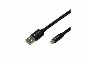 Przewód USB - LIGHTNING, z licencją MFI, 1m, czarno-granatowy materiałowy EN101 DPM SOLID