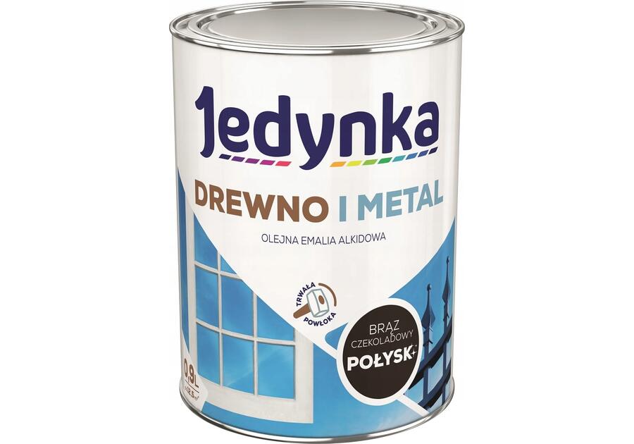 Emalia olejno-alkidowa drewno i metal brąz czekoladowy 0,9 L połysk JEDYNKA